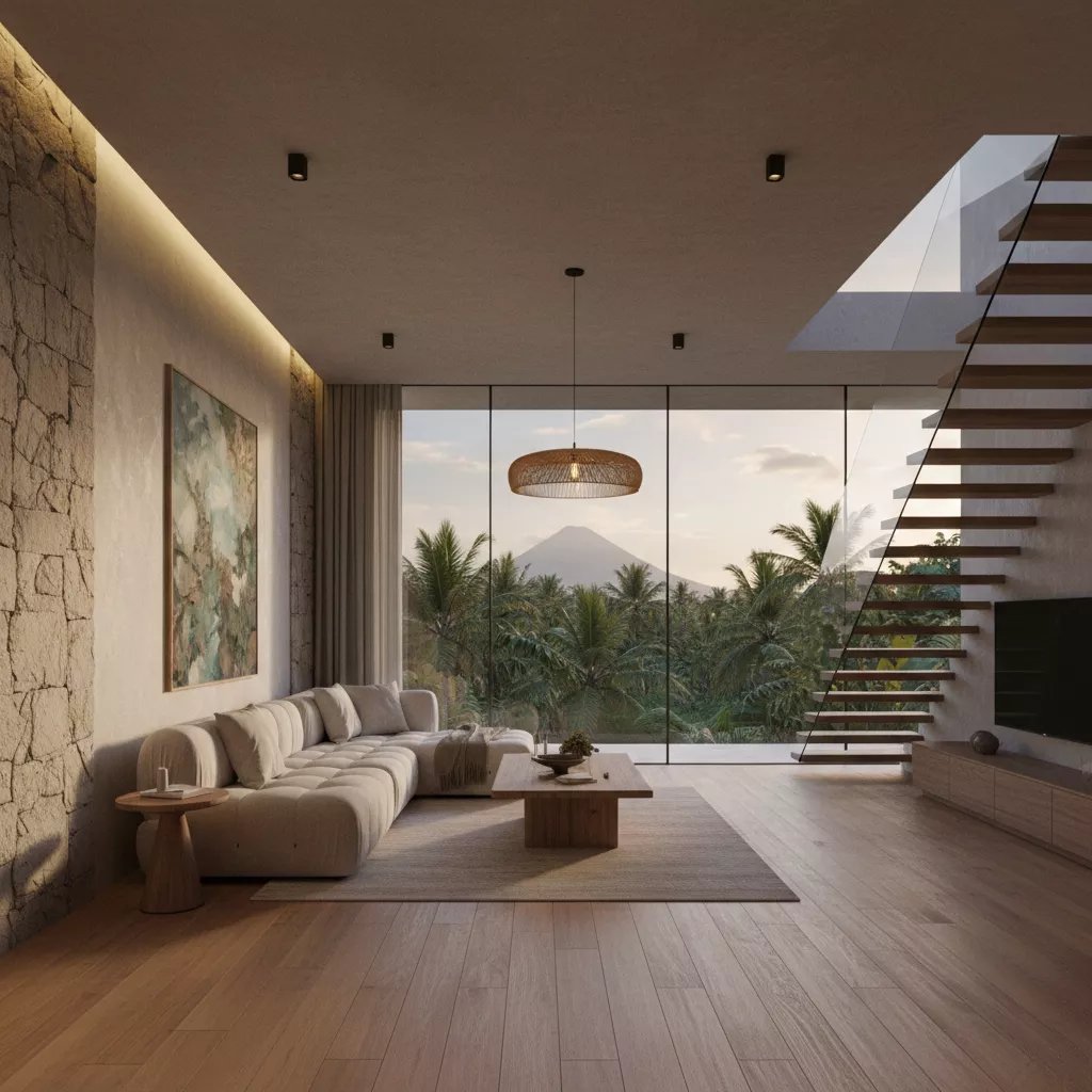 Руфтоп-терраса и интерьер таунхауса 105 м² в Amol Villas – премиум недвижимость Бали