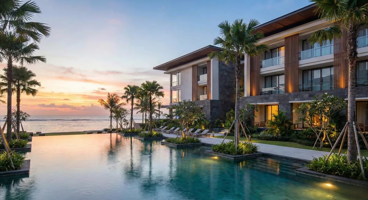 Элегантный экстерьер отельного комплекса Teos Group в Nusa Dua на Бали