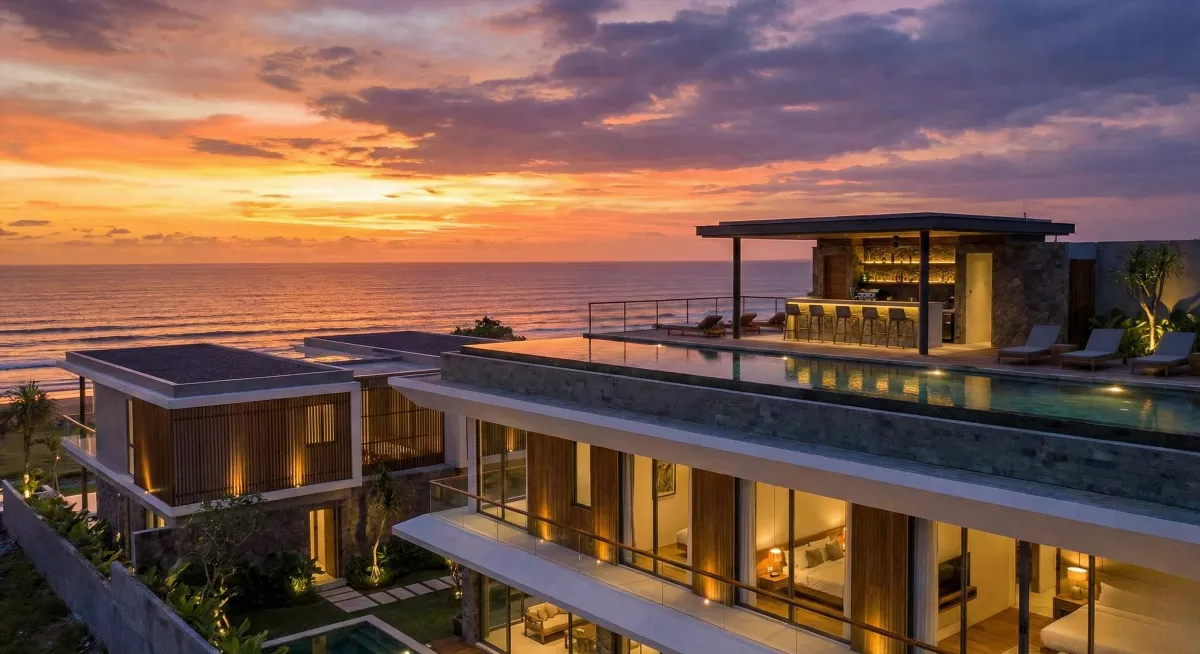 Роскошный комплекс Alex Villas Complex 7/7.2 в Batu Balong, Чангу, Бали – виллы и апартаменты для инвестиций